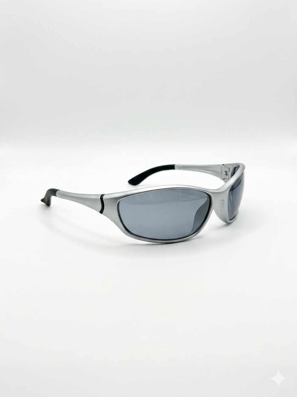 Men's Silver Frame Polarized Sunglasses with Gray Lenses